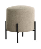 Modern Round Upholstered Ottoman with Metal Legs