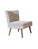 Casual Black and White Upholstered Accent Chair - Exotic Motif, Curved Backrest, Stylish Comfort