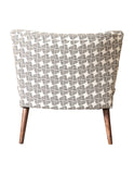 Casual Black and White Upholstered Accent Chair - Exotic Motif, Curved Backrest, Stylish Comfort