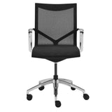 Tertu Low Back Office Chair in Black Mesh with Polished Aluminum Base