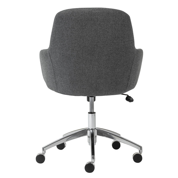 Minna Office Chair in Dark Gray Fabric with Polished Aluminum Base