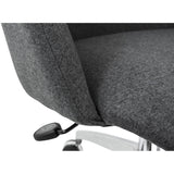 Minna Office Chair in Dark Gray Fabric with Polished Aluminum Base