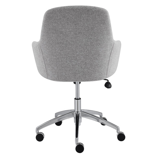 Minna Office Chair in Light Gray Fabric with Polished Aluminum Base