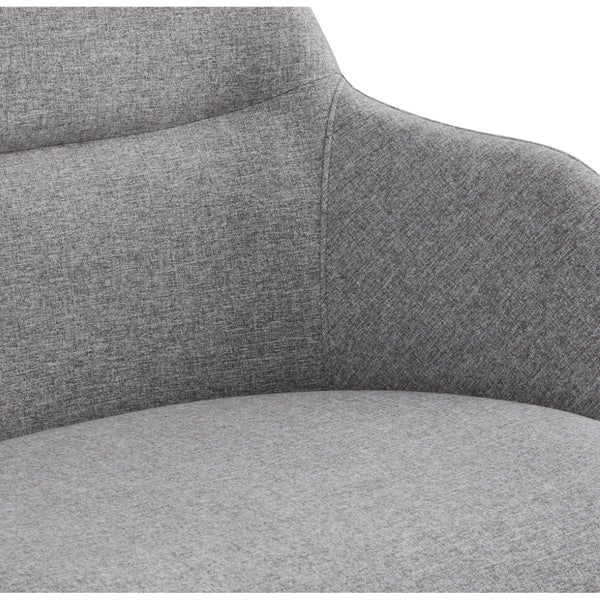 Minna Office Chair in Light Gray Fabric with Polished Aluminum Base