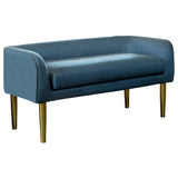 Casual Upholstered Bench with Glamorous Gold Legs – Perfect for Bedroom or Entryway Seating!