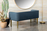 Casual Upholstered Bench with Glamorous Gold Legs – Perfect for Bedroom or Entryway Seating!