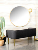 Casual Upholstered Bench with Glamorous Gold Legs – Perfect for Bedroom or Entryway Seating!