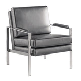 Modern Upholstered Padded Armrest Accent Chair