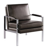 Modern Upholstered Padded Armrest Accent Chair