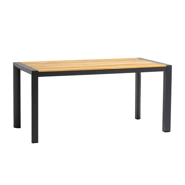Skog 32x63-Inch Dining Table in Natural Teak with Anthracite Legs