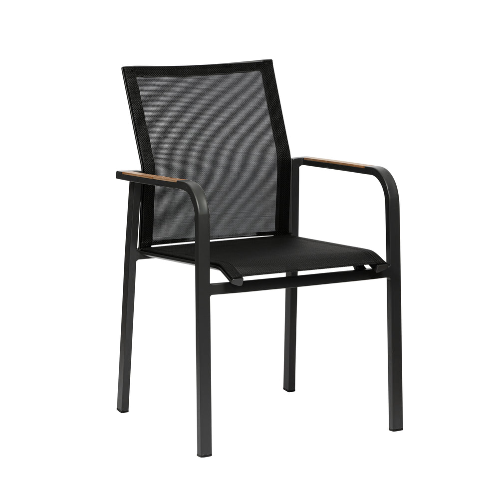 EuroStyle Tristan Armchair in Black Mesh with Anthracite Frame - Set of 2 90578-BLK