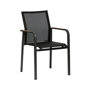 EuroStyle Tristan Armchair in Black Mesh with Anthracite Frame - Set of 2 90578-BLK