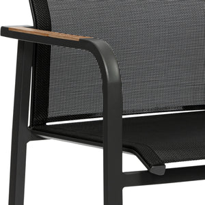 EuroStyle Tristan Armchair in Black Mesh with Anthracite Frame - Set of 2 90578-BLK