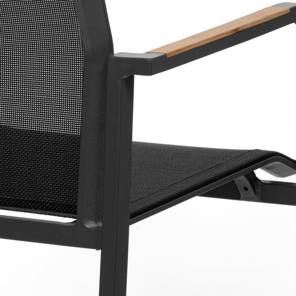 EuroStyle Tristan Armchair in Black Mesh with Anthracite Frame - Set of 2 90578-BLK