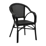 Ivan Stacking Armchair in Black Textylene Mesh with Black Frame - Set of 2