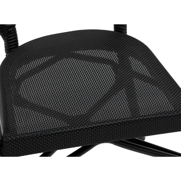 Ivan Stacking Armchair in Black Textylene Mesh with Black Frame - Set of 2