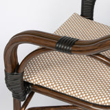 Ivan Stacking Armchair in Tan/White Textylene Mesh with Brown Frame - Set of 2