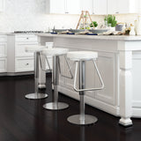 Zuo Modern Soda Plywood, Stainless Steel Modern Commercial Grade Barstool White, Silver Plywood, Stainless Steel