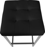 Nicola Faux Leather / Steel / Foam Contemporary Black Faux Leather Stool - 15" W x 15" D x 26.5" H