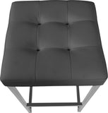 Nicola Faux Leather / Steel / Foam Contemporary Grey Faux Leather Stool - 15" W x 15" D x 26.5" H