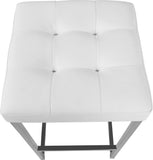 Nicola Faux Leather / Steel / Foam Contemporary White Faux Leather Stool - 15" W x 15" D x 26.5" H