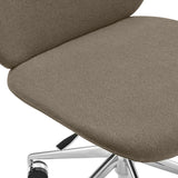 EuroStyle Lyle Office Chair without Armrests in Taupe Fabric with Polished Aluminum Base 90628-TPE