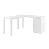 Tresero L-Desk in High Gloss White