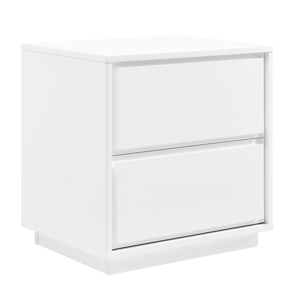 Tresero Nightstand in High Gloss White