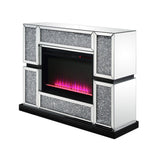 Noralie Glam Fireplace Mirrored & Faux Diamonds 90660-ACME