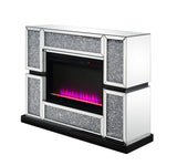 Noralie Glam Fireplace Mirrored & Faux Diamonds 90660-ACME