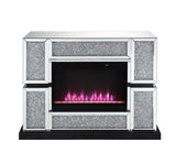 Noralie Glam Fireplace Mirrored & Faux Diamonds 90660-ACME