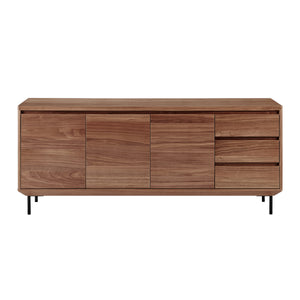 Saga Sideboard in Walnut and Matte Black Legs