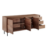 Saga Sideboard in Walnut and Matte Black Legs