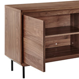 Saga Sideboard in Walnut and Matte Black Legs