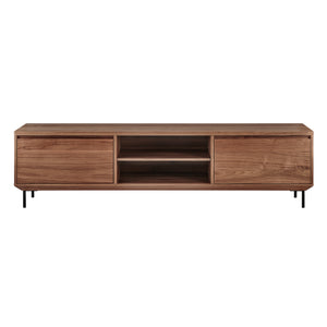 Saga 79-Inch Media Stand in Walnut and Legs in Matte Black