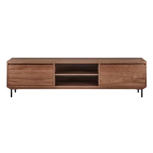 Saga 79-Inch Media Stand in Walnut and Legs in Matte Black