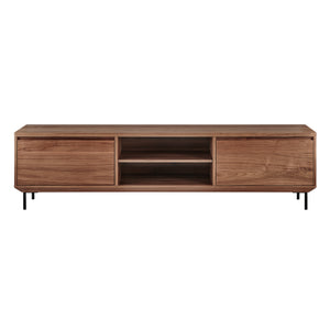 Saga 79-Inch Media Stand in Walnut and Legs in Matte Black