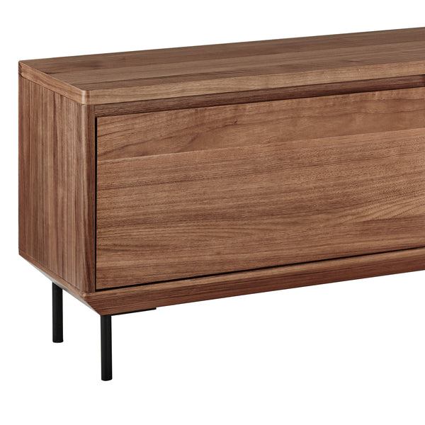 Saga 79-Inch Media Stand in Walnut and Legs in Matte Black