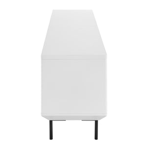 Saga Media Stand in Matte White