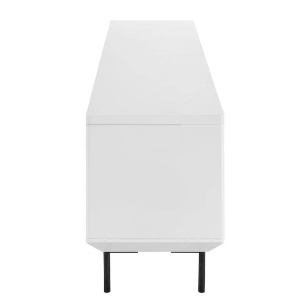 Saga Media Stand in Matte White