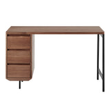 Edvin 48-Inch Desk in Walnut with Matte Black Frame and Legs