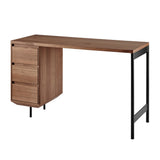 Edvin 48-Inch Desk in Walnut with Matte Black Frame and Legs