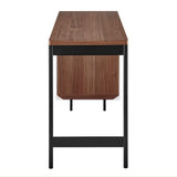 Edvin 48-Inch Desk in Walnut with Matte Black Frame and Legs