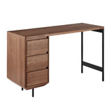 Edvin 48-Inch Desk in Walnut with Matte Black Frame and Legs