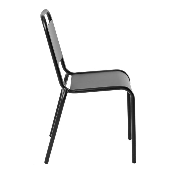 Otis Outdoor Side Chair in Black - Set of 2