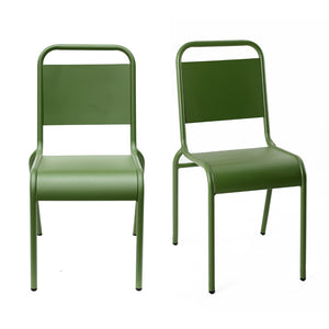 Otis Outdoor Side Chair in Dark Green - Set of 2