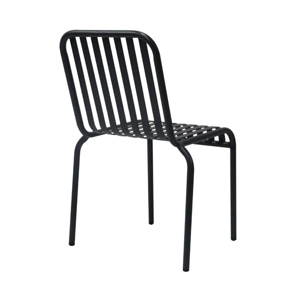 Enid Outdoor Side Chair in Black - Set of 2