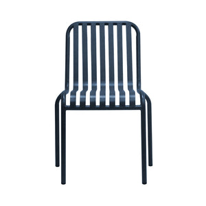 Enid Outdoor Side Chair in Dark Blue - Set of 2