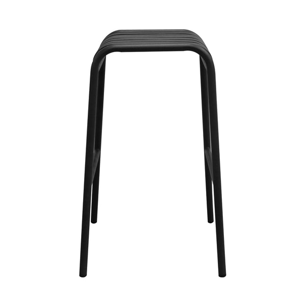 Enid Outdoor Bar Stool in Black - Set of 2