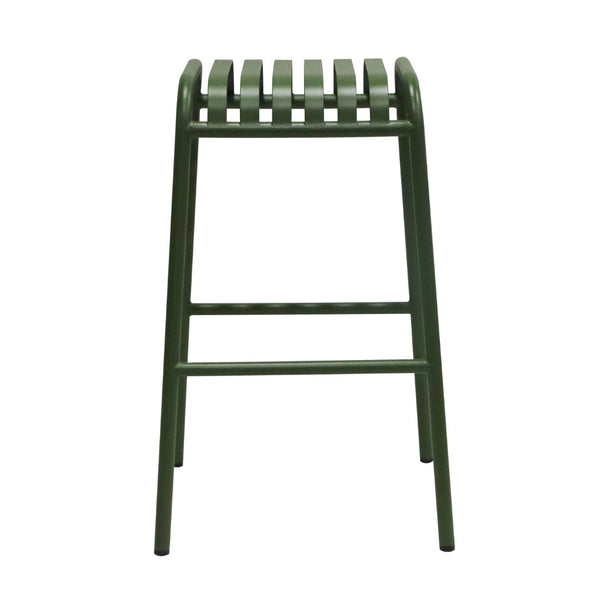 Enid Outdoor Bar Stool in Dark Green - Set of 2